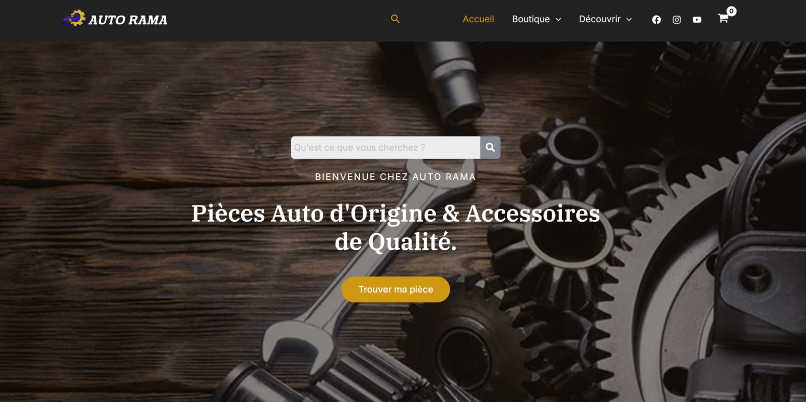 Accueil auto rama site web